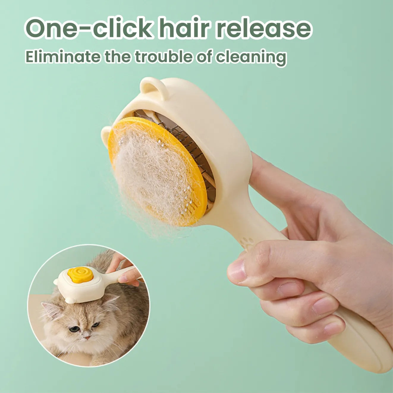 Dual-Length Self-Cleaning Pet Hair Remover Comb for Dogs & Cats – Tangle-Free Grooming Tool